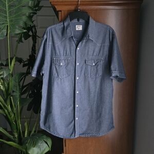 Old Navy Chambray Western Classic Fit Button Down Shirt